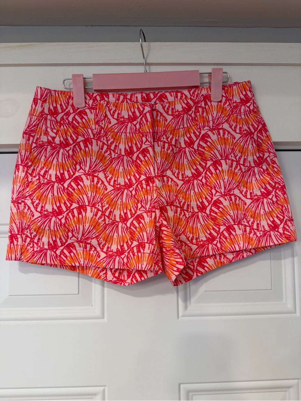 Vineyard Vines Pink & Orange Printed Mid-Rise Shorts